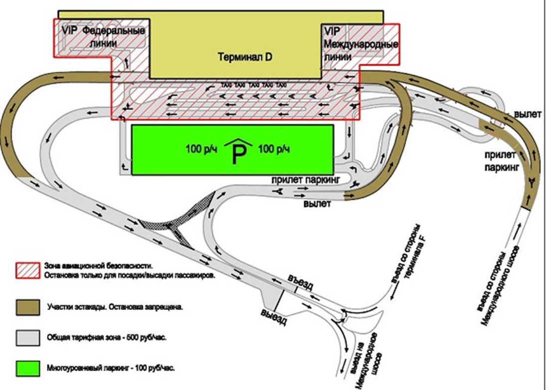 Как проехать терминал. Аэропорт Шереметьево терминал д парковка схема. Схема аэропорта Шереметьево с терминалами и парковками. Схема паркинга Шереметьево терминал д. Схема движения в аэропорту Шереметьево для автомобилей.